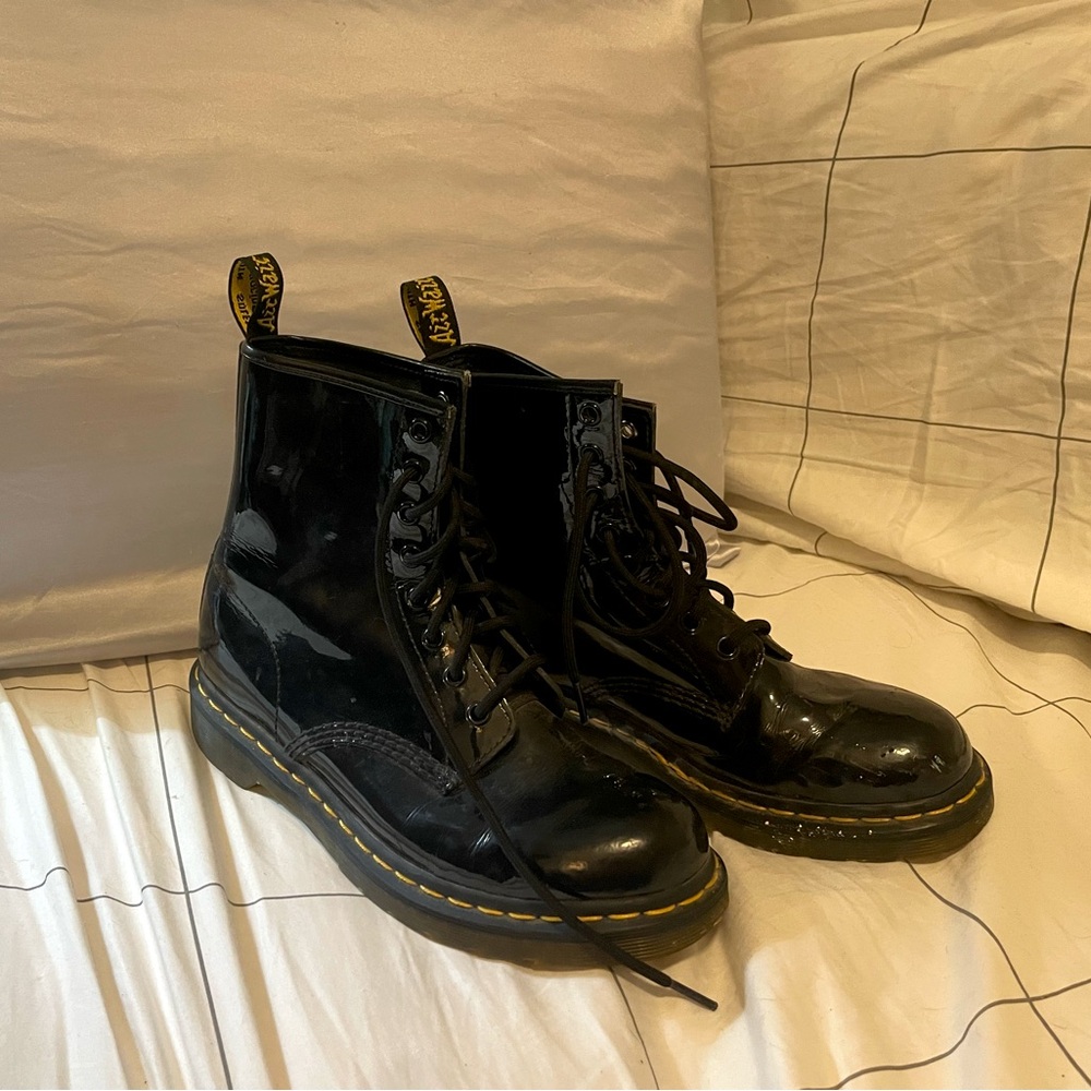 Doc Martens 1460 Patent Leather Lace Up Boots